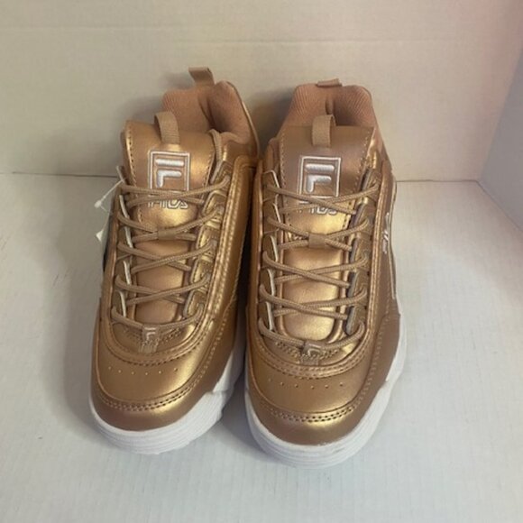 Fila Women’s Metallic Rose Gold Sneakers, size 9 (NEW) - Picture 1 of 6